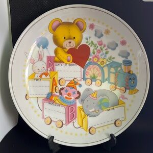 Birth record plate circus themed